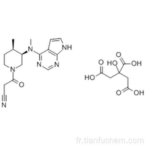 Le 1-pipéridinepropanenitrile, le 4-méthyl-3- (méthyl-7H-pyrrolo [2,3-d] pyrimidin-4-ylamino) -β-oxo -, (57193699,3R, 4R) -, 2-hydroxy-1, 2,3-propanetricarboxylate (1: 1) CAS 540737-29-9
